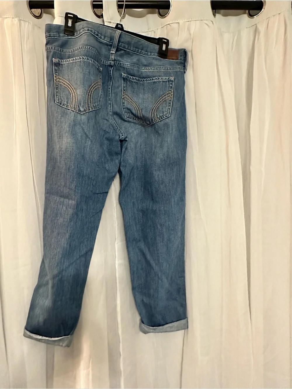 Hollister Ripped Medium Blue Boyfriend Jeans
